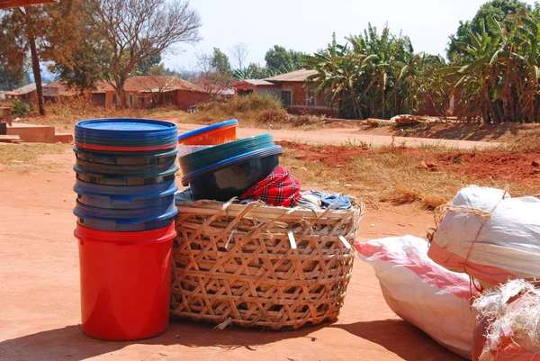 Various goods to the market monthly on the streets of the Villag — Stock Photo, Image