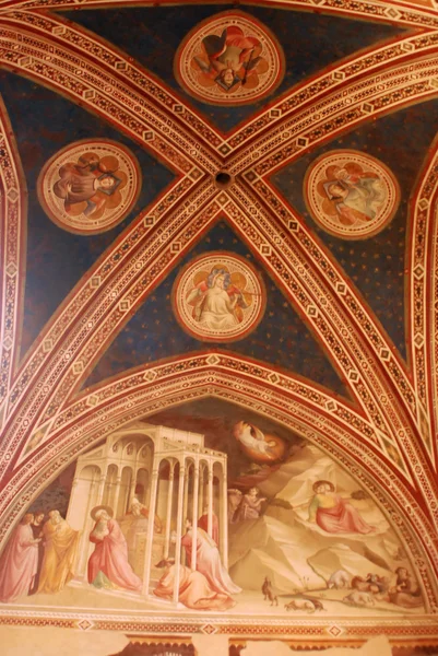 De schilderijen en fresco's van de kerk van Santa Croce in Florence-Toscane-Italië — Stockfoto