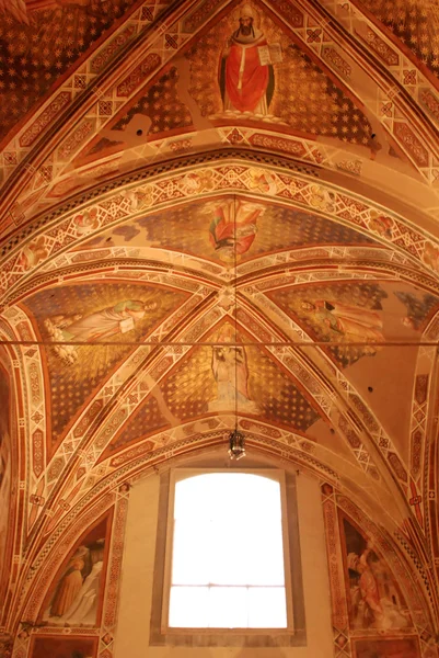 De schilderijen en fresco's van de kerk van Santa Croce in Florence-Toscane-Italië — Stockfoto