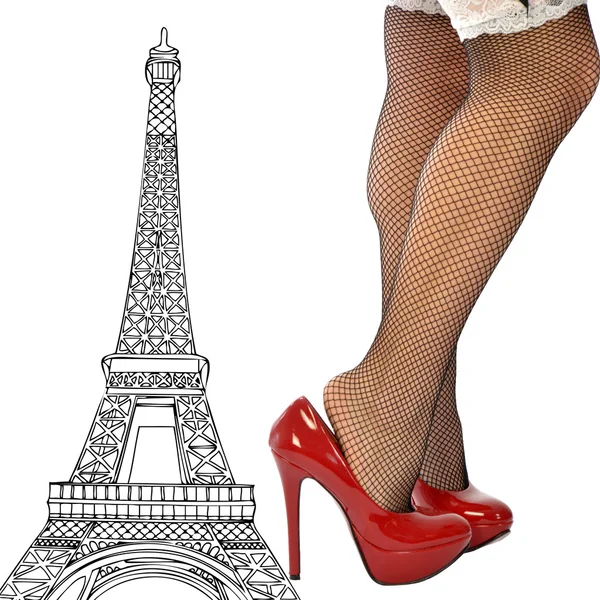 Une femme très sexy à Paris — Photo