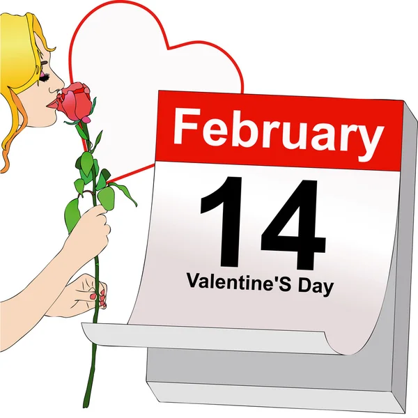2 月 14 日、バレンタインの日 — ストックベクタ