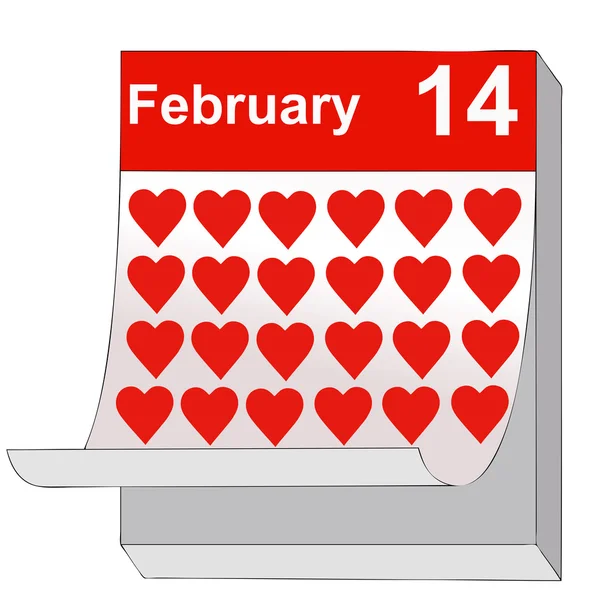 14 Şubat, Sevgililer günü, gün aşkın — Stok Vektör