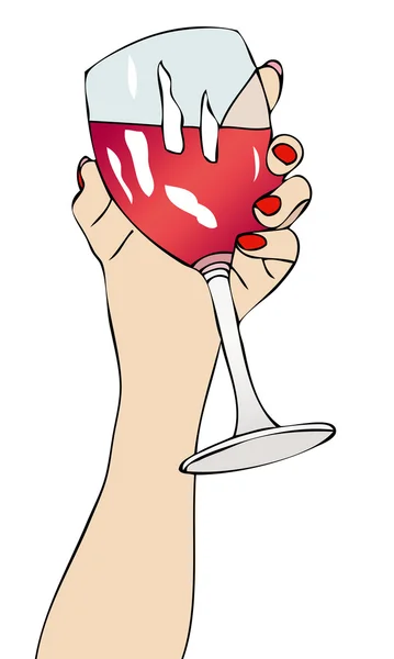 Ilustração Representando Uma Mulher Com Copo Mão Enquanto Brinda Evento — Fotografia de Stock