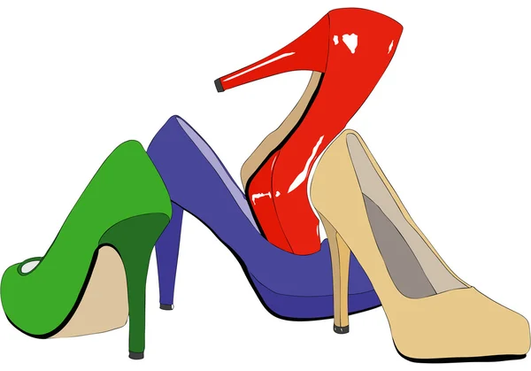 Um conjunto de sapatos femininos — Fotografia de Stock
