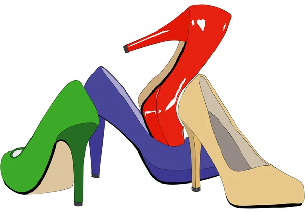 Un ensemble de chaussures pour femmes — Image vectorielle