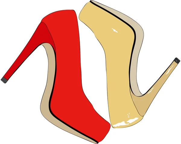 Scarpe da donna eleganti e alla moda — Vettoriale Stock