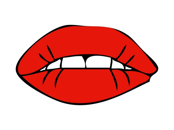 Sensual boca femenina — Vector de stock