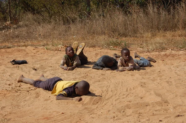 The look of Africa on the faces of children - Village Pomerini -Tanzania-Africa — Stock Photo, Image