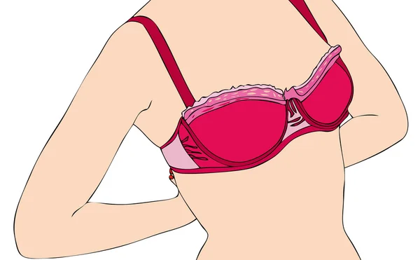 Una donna mentre si toglie il reggiseno — Foto Stock