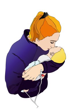 Anne ve bebek.