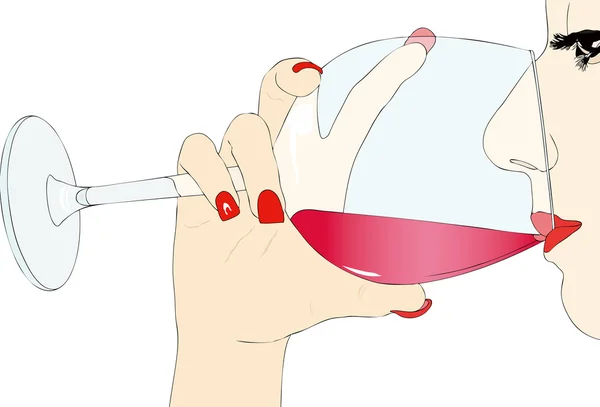 Дегустація червоне вино — стоковий вектор