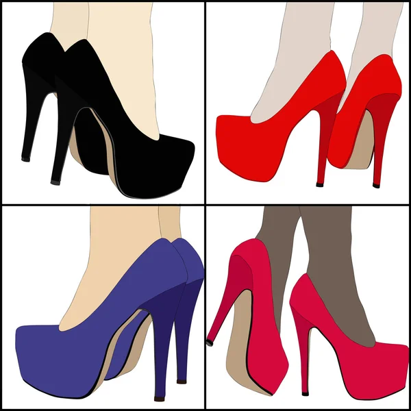 Ноги и женская обувь — стоковый вектор