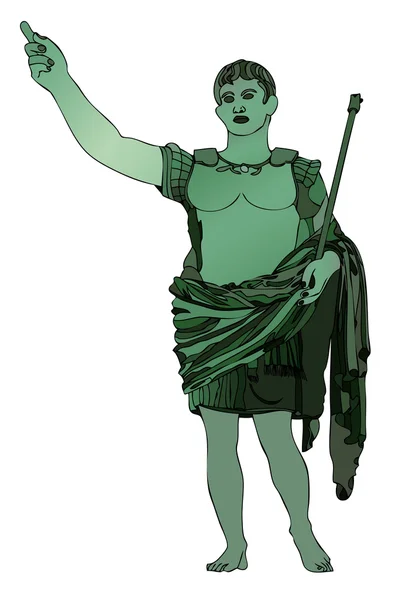 Estatua del emperador Cayo Julio César — Vector de stock