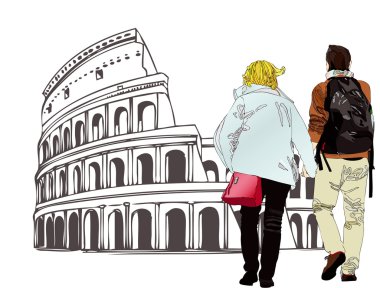Nişanlı bir çift Roma - İtalya