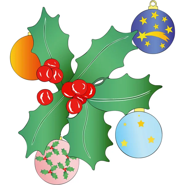 Guirnalda de Navidad y bolas de Navidad — Archivo Imágenes Vectoriales