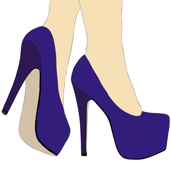 Jambes et chaussures avec talons numéro 015 — Image vectorielle