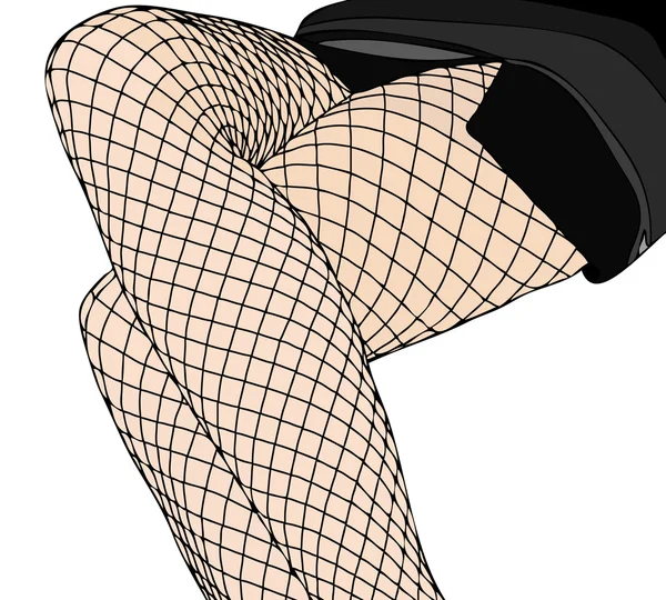 Legs and fishnet stockings — Stock Vector