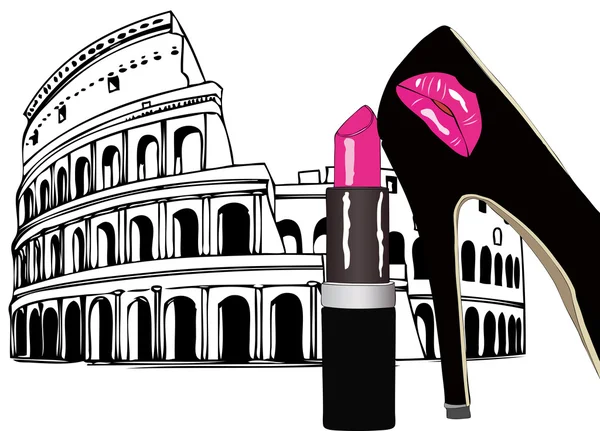 Beauty and Fashion in Rome — Stock Vector