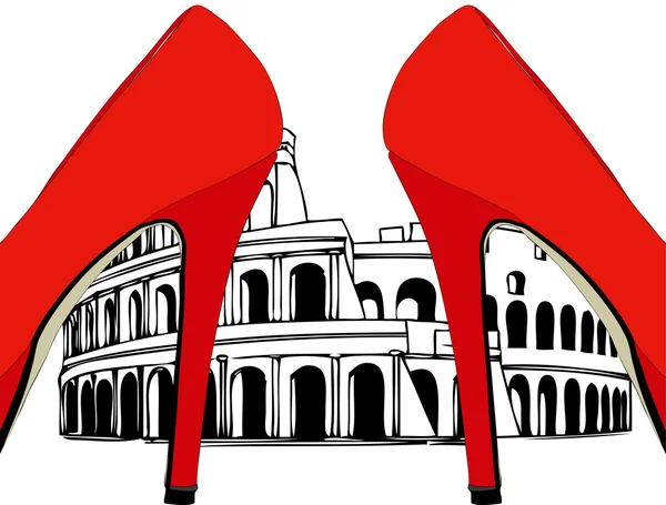 Colosseum - Roma altında moda — Stok Vektör