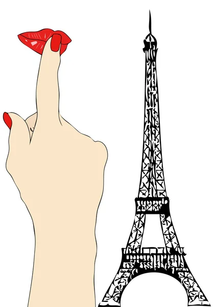 A big kiss from Paris — Stock Photo, Image