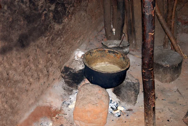 A typical kitchen of the houses of the village Pomerini in Tanza — Stock Photo, Image