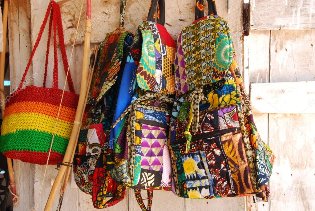 African craft items for sale at the market in Iringa in Tanzania