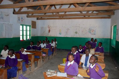 Tanzani Pomerini Köyü orta okul öğrencileri