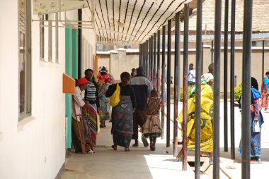 The coming and going daily to the Hospital of Iringa, Tanzania, clipart