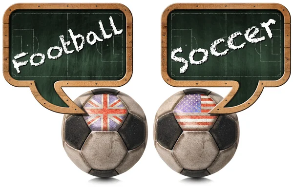 Futebol Inglês e Futebol Americano — Fotografia de Stock