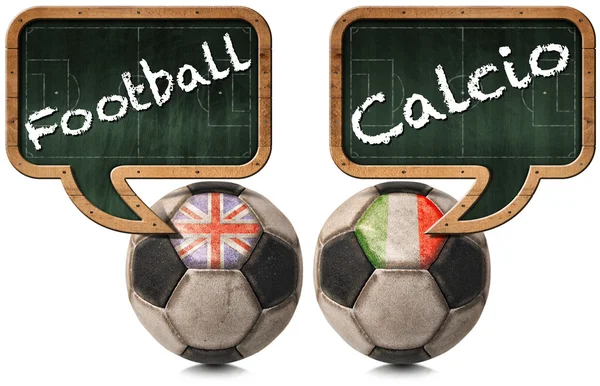 Fotbal anglický a italský Calcio — Stock fotografie