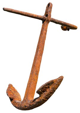 Rusty çapa beyaz izole