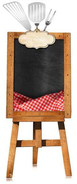 Restoran Menü - bir şövale üzerinde boş yazı tahtası — Stok fotoğraf
