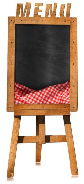 Restoran Menü - bir şövale üzerinde boş yazı tahtası