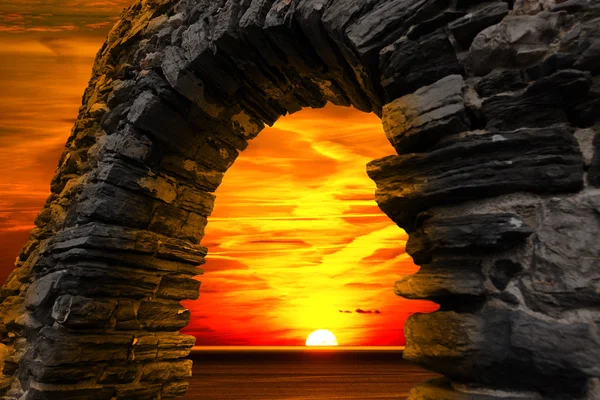 Pôr do sol em Portovenere - Ligúria Itália — Fotografia de Stock