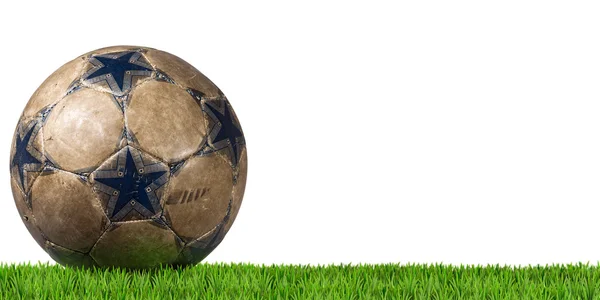 Fotbal - fotbalový míč s trávou — Stock fotografie