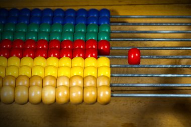 Renkli ahşap Abacus - seçici odak
