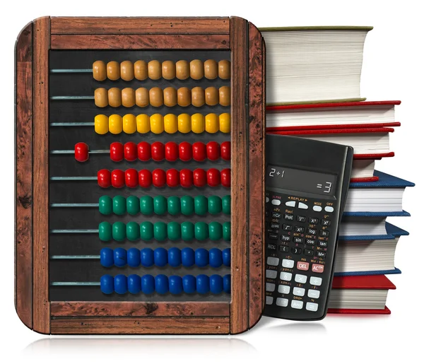 Abacus boeken en Calculator — Stockfoto