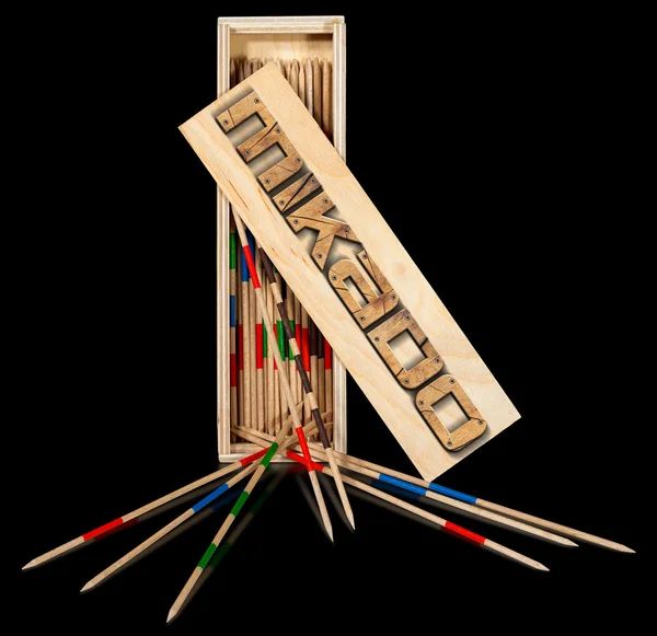 Mikado - Wooden Sticks and Box — Stock Photo, Image