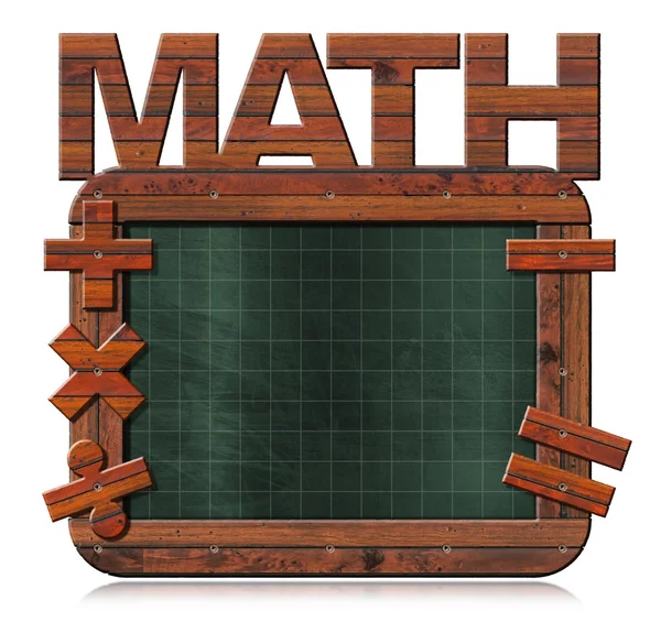Blackboard vazio velho com matemática de texto — Fotografia de Stock