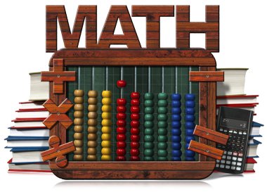 Abaküs Blackboard ders matematik kitapları ve hesap makinesi