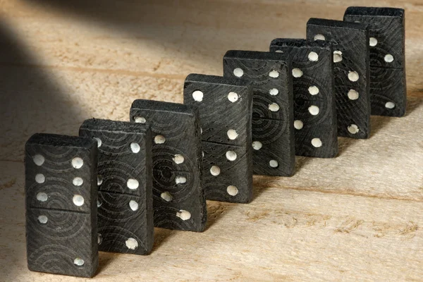 Viejas piezas de madera del Domino Game — Foto de Stock