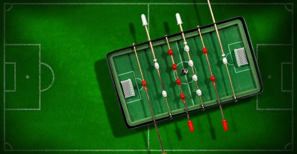 Mini Table Football Game with Soccer Ball — ストック写真