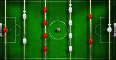 Bir langırt futbol topu ile Üstten Görünüm