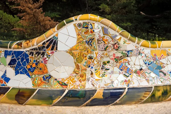 Ceramic Bench Park Guell - Barcelona Spain — Stock Photo, Image