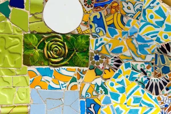 Ceramic Bench Park Guell Barcelona Spanyol — Stok Foto