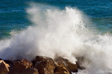 Dalga sıçramasına - Liguria İtalya
