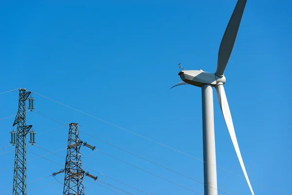 Wind Turbine with Power Line — Stock Photo, Image