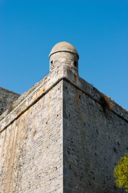 Portovenere Castle bir nöbetçi kutusuyla - Liguria İtalya