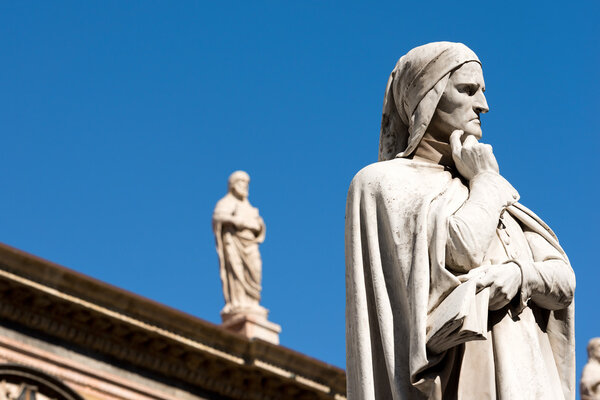 Statue of Dante Alighieri in Verona - Italy