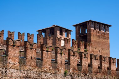 Eski kale Castelvecchio'yu - Verona İtalya